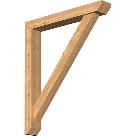 Ekena Millwork Traditional Slat Smooth Bracket w/ Offset Brace, Western Red Cedar, 5 1/2"W x 38"D x 44"H BKT0604X38X44TRA06SWR